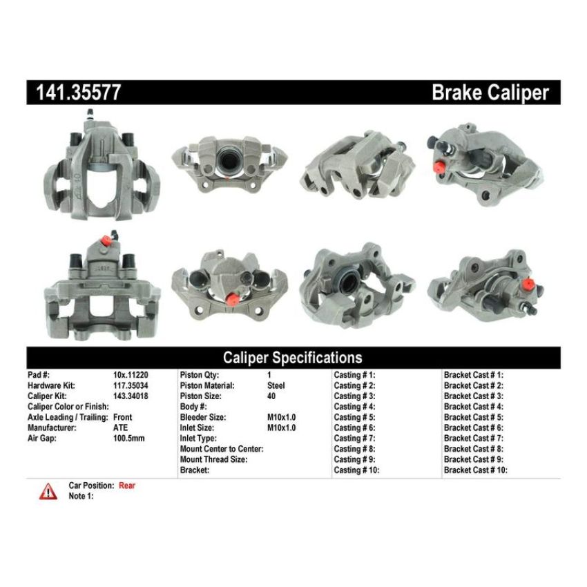 CENTRIC PARTS 141.35577 Centric Semi-Loaded Brake Caliper