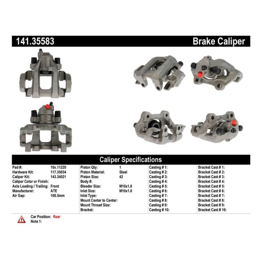 CENTRIC PARTS 141.35583 Centric Semi-Loaded Brake Caliper