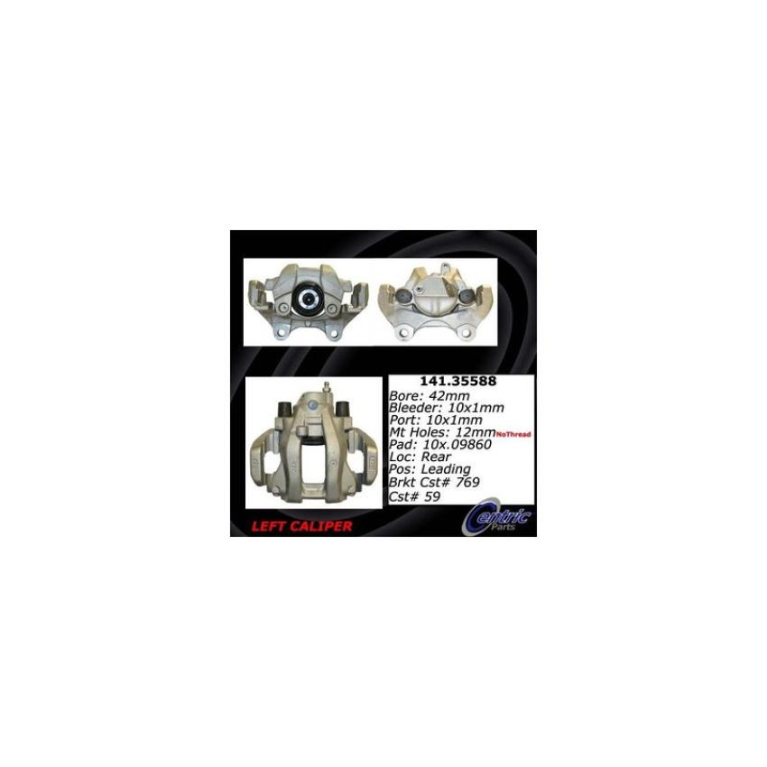 CENTRIC PARTS 141.35588 Centric Semi-Loaded Brake Caliper with New Phenolic Pistons