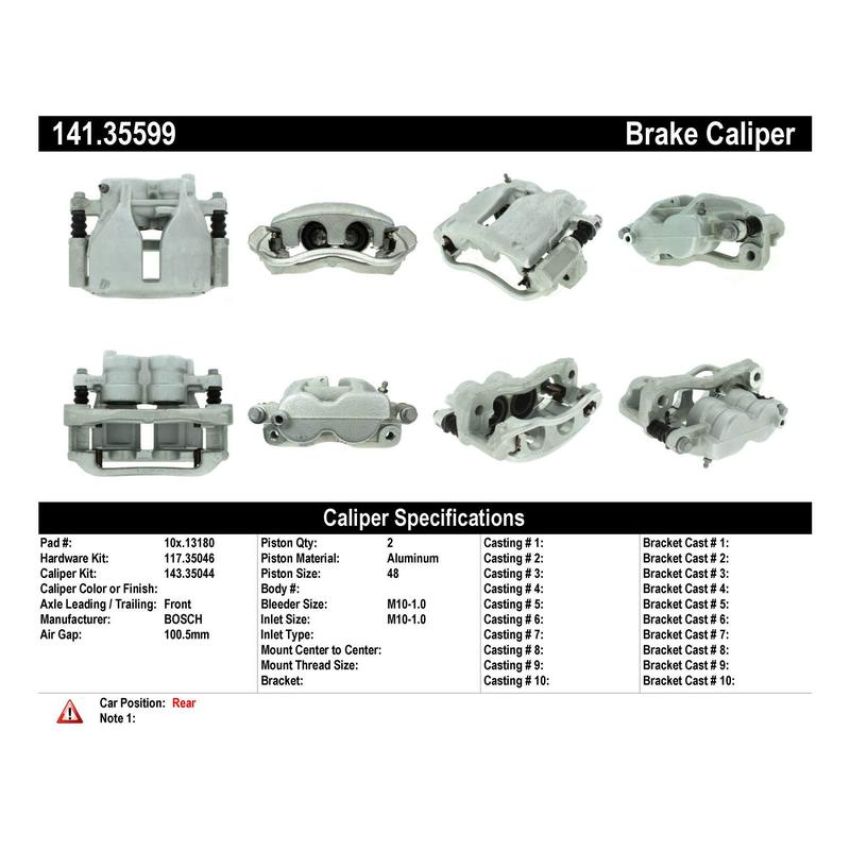 CENTRIC PARTS 141.35599 Centric Semi-Loaded Brake Caliper
