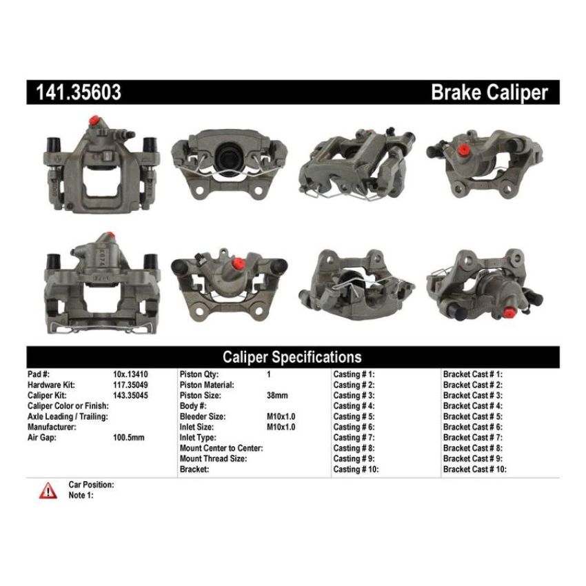 CENTRIC PARTS 141.35603 Centric Semi-Loaded Brake Caliper