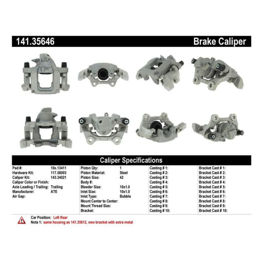 CENTRIC PARTS 141.35646 Centric Semi-Loaded Brake Caliper
