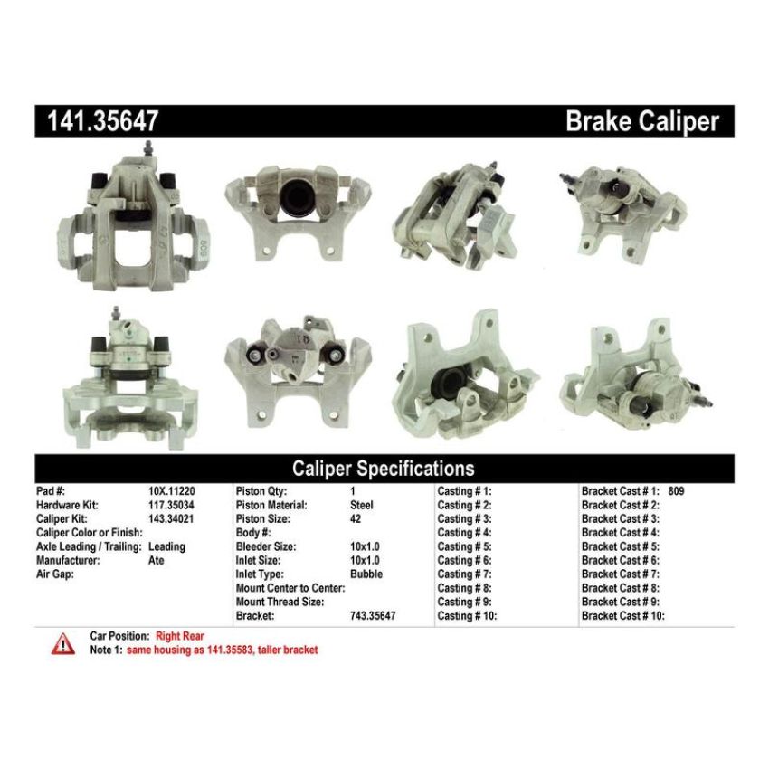 CENTRIC PARTS 141.35647 Centric Semi-Loaded Brake Caliper