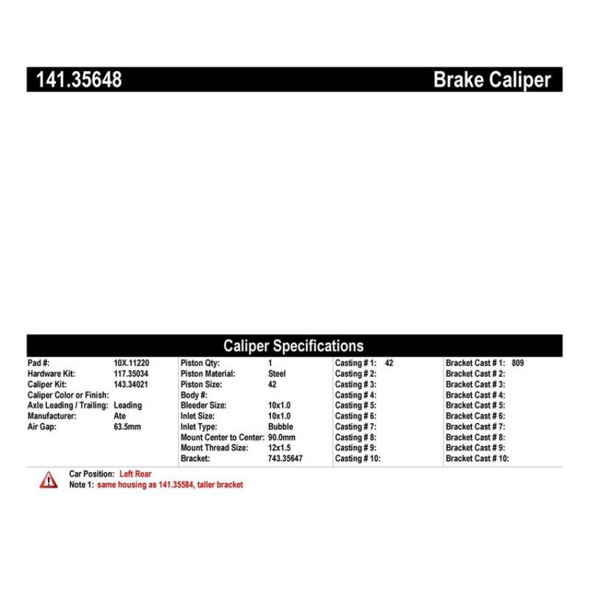 CENTRIC PARTS 141.35648 Centric Semi-Loaded Brake Caliper