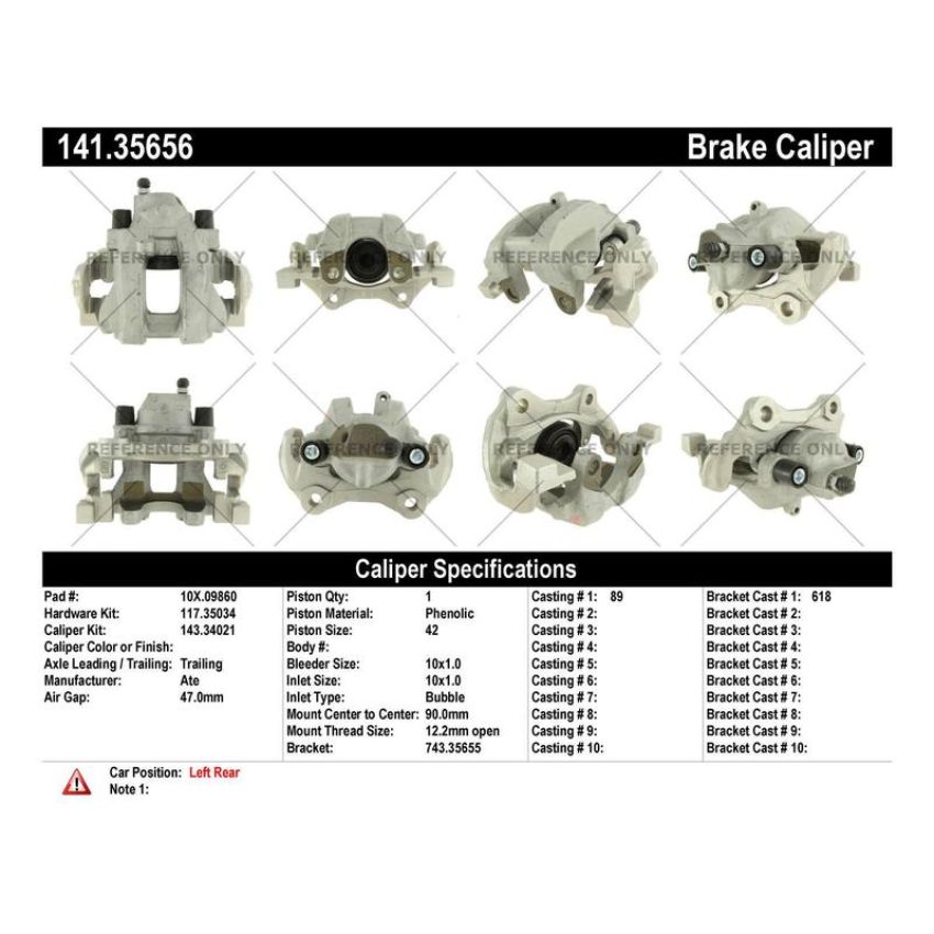 CENTRIC PARTS 141.35656 Centric Semi-Loaded Brake Caliper with New Phenolic Pistons
