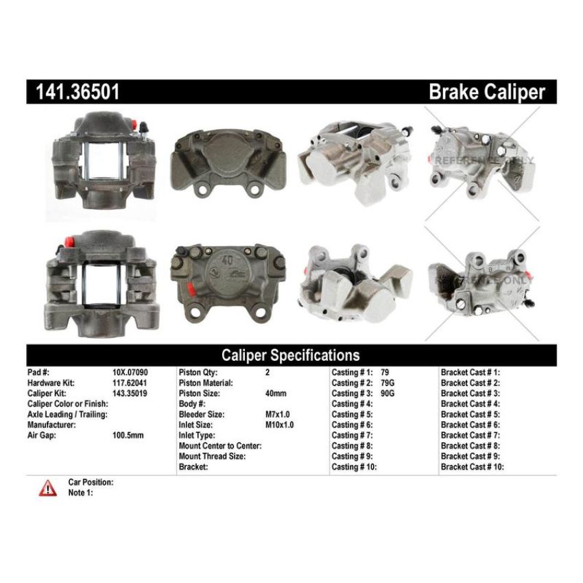 CENTRIC PARTS 141.36501 Centric Semi-Loaded Brake Caliper