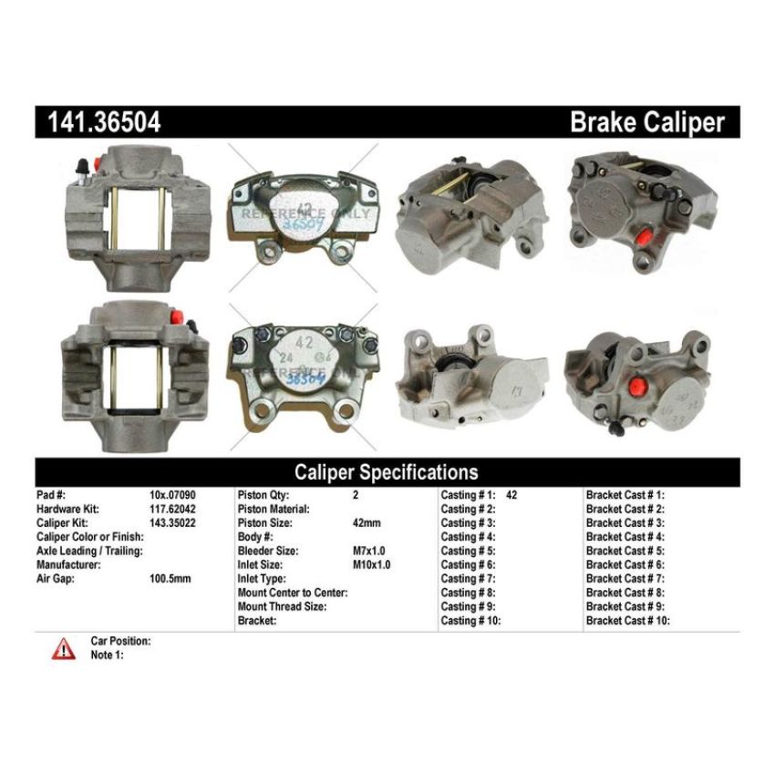 CENTRIC PARTS 141.36504 Centric Semi-Loaded Brake Caliper
