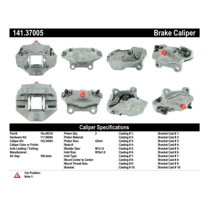 CENTRIC PARTS 141.37005 Centric Semi-Loaded Brake Caliper