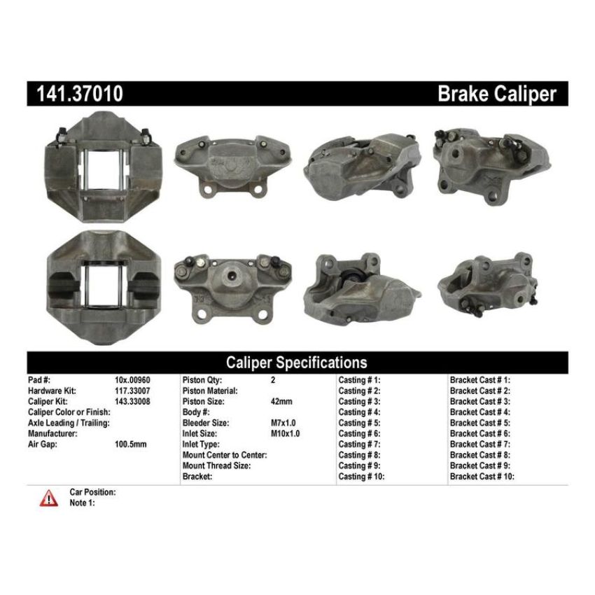 CENTRIC PARTS 141.37010 Centric Semi-Loaded Brake Caliper