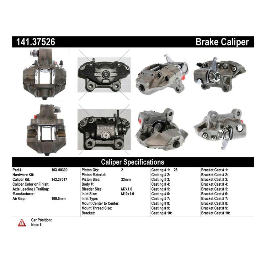 CENTRIC PARTS 141.37526 Centric Semi-Loaded Brake Caliper