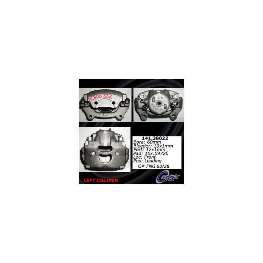 CENTRIC PARTS 141.38022 Centric Semi-Loaded Brake Caliper with New Phenolic Pistons