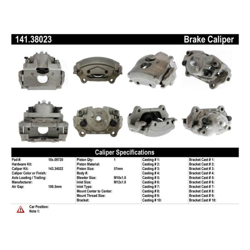 CENTRIC PARTS 141.38023 Centric Semi-Loaded Brake Caliper with New Phenolic Pistons