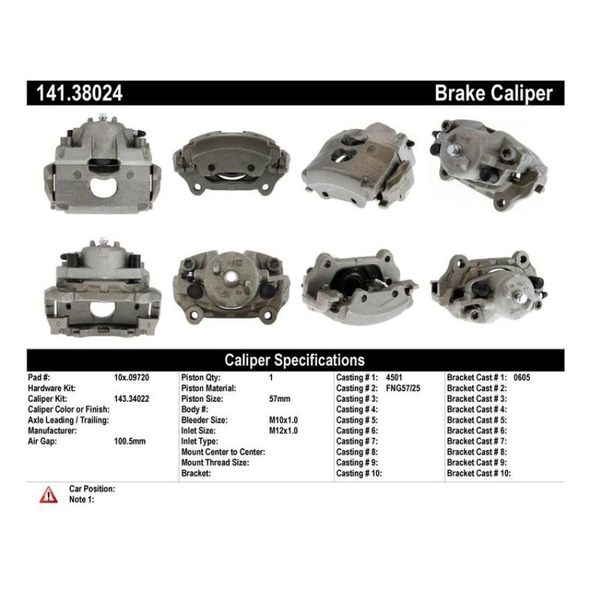 CENTRIC PARTS 141.38024 Centric Semi-Loaded Brake Caliper with New Phenolic Pistons
