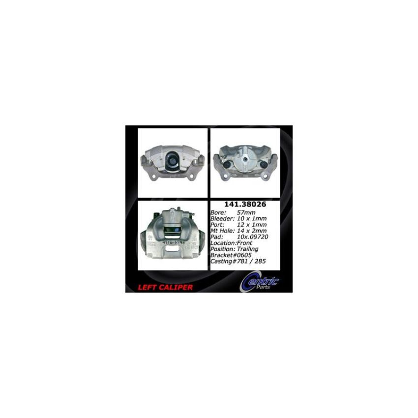 CENTRIC PARTS 141.38026 Centric Semi-Loaded Brake Caliper with New Phenolic Pistons