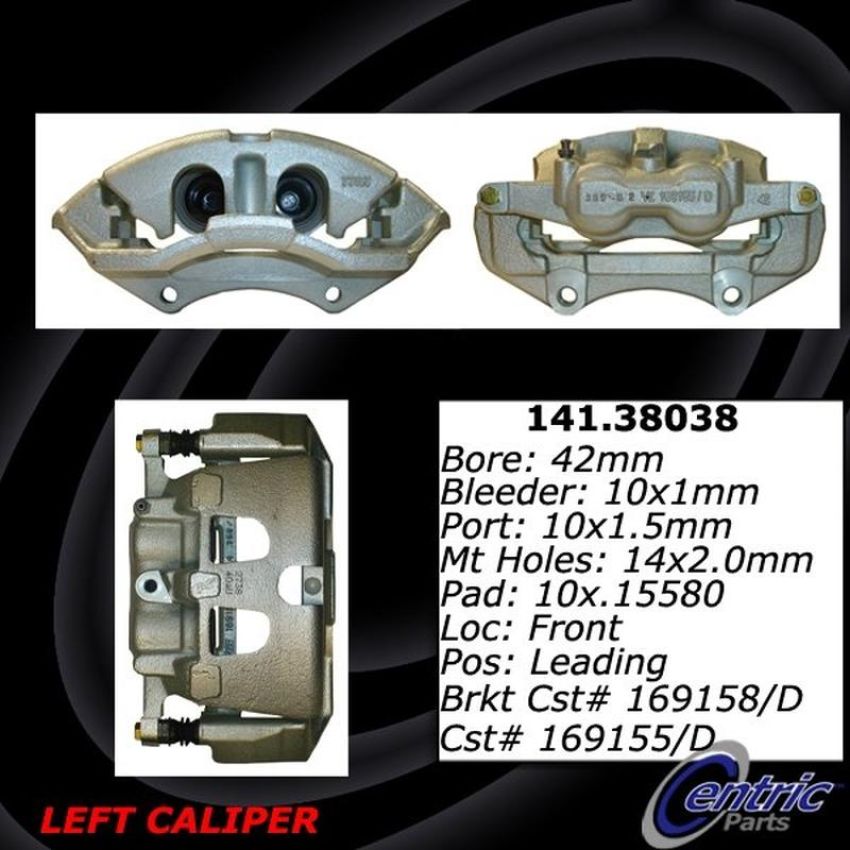 CENTRIC PARTS 141.38038 Centric Semi-Loaded Brake Caliper with New Phenolic Pistons