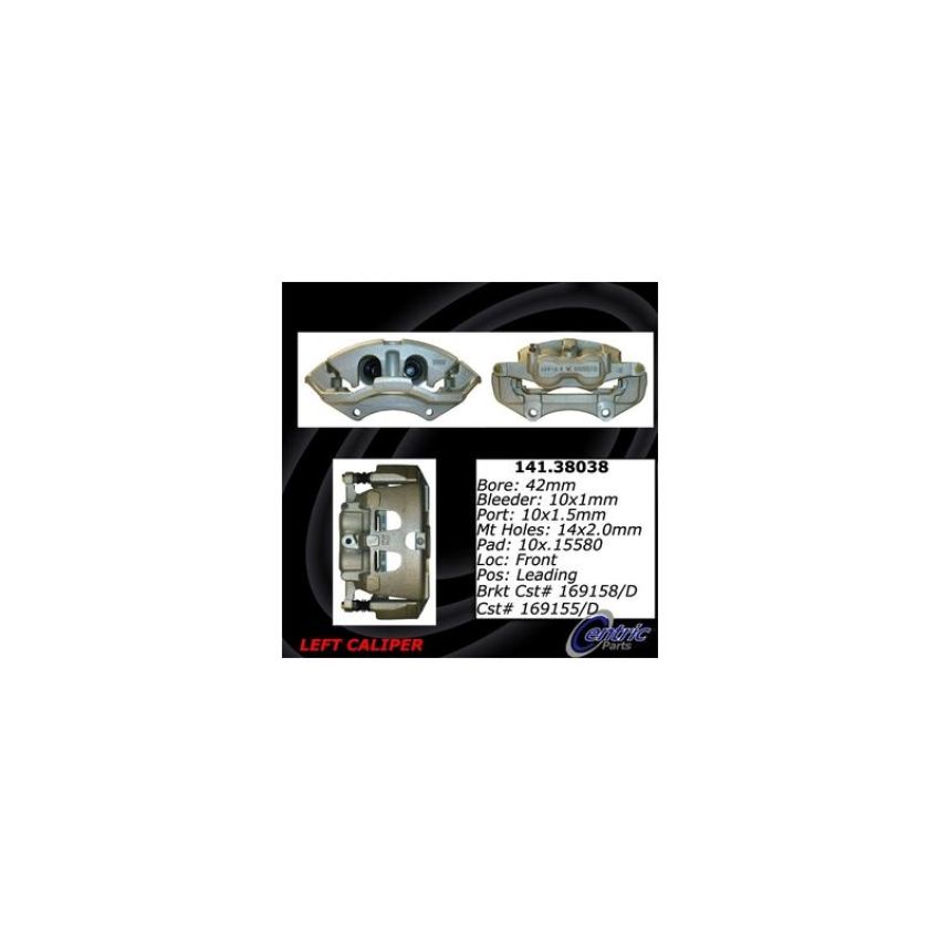 CENTRIC PARTS 141.38038 Centric Semi-Loaded Brake Caliper with New Phenolic Pistons
