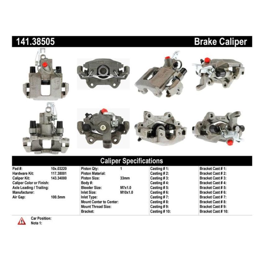 CENTRIC PARTS 141.38505 Centric Semi-Loaded Brake Caliper