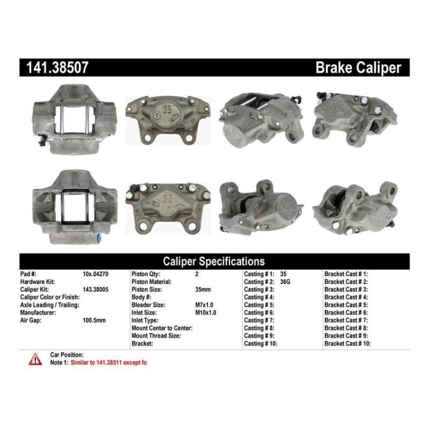 CENTRIC PARTS 141.38507 Centric Semi-Loaded Brake Caliper