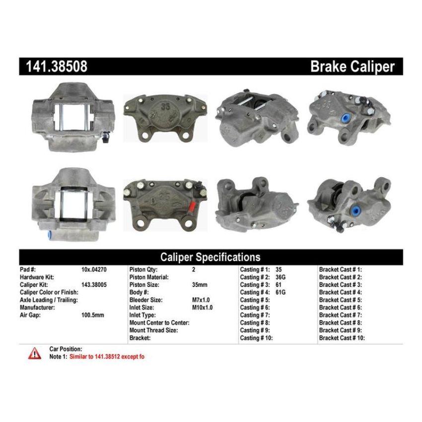 CENTRIC PARTS 141.38508 Centric Semi-Loaded Brake Caliper