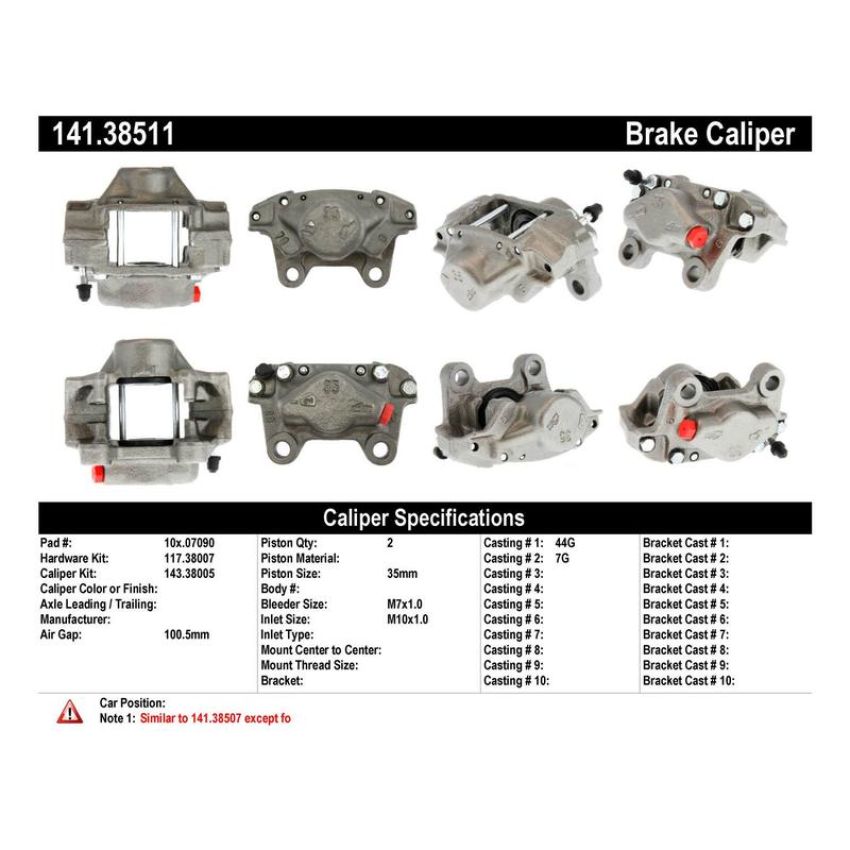 CENTRIC PARTS 141.38511 Centric Semi-Loaded Brake Caliper