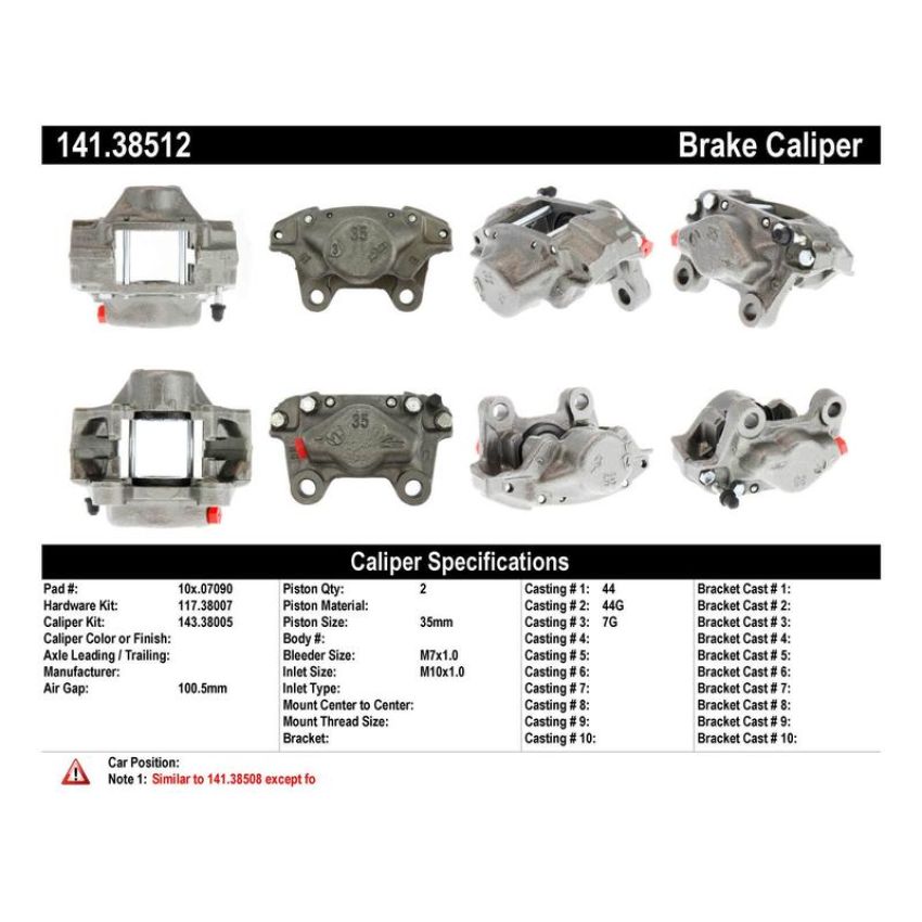 CENTRIC PARTS 141.38512 Centric Semi-Loaded Brake Caliper