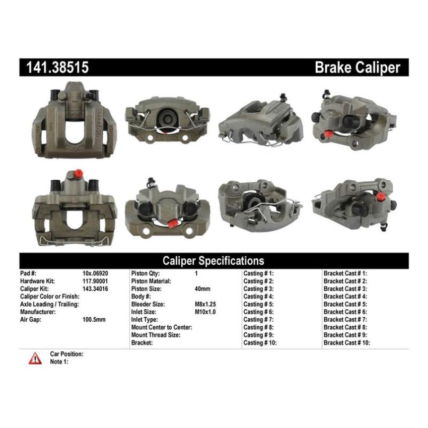 CENTRIC PARTS 141.38515 Centric Semi-Loaded Brake Caliper