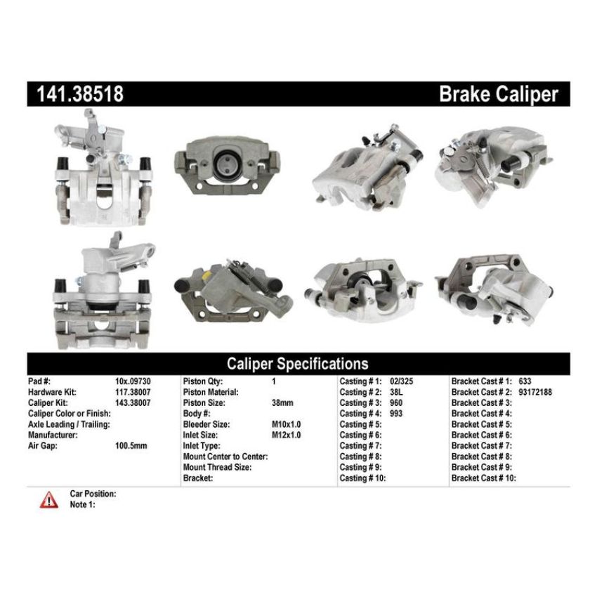 CENTRIC PARTS 141.38518 Centric Semi-Loaded Brake Caliper