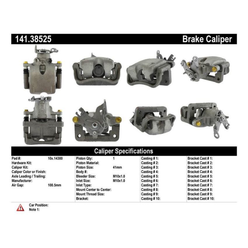 CENTRIC PARTS 141.38525 Centric Semi-Loaded Brake Caliper