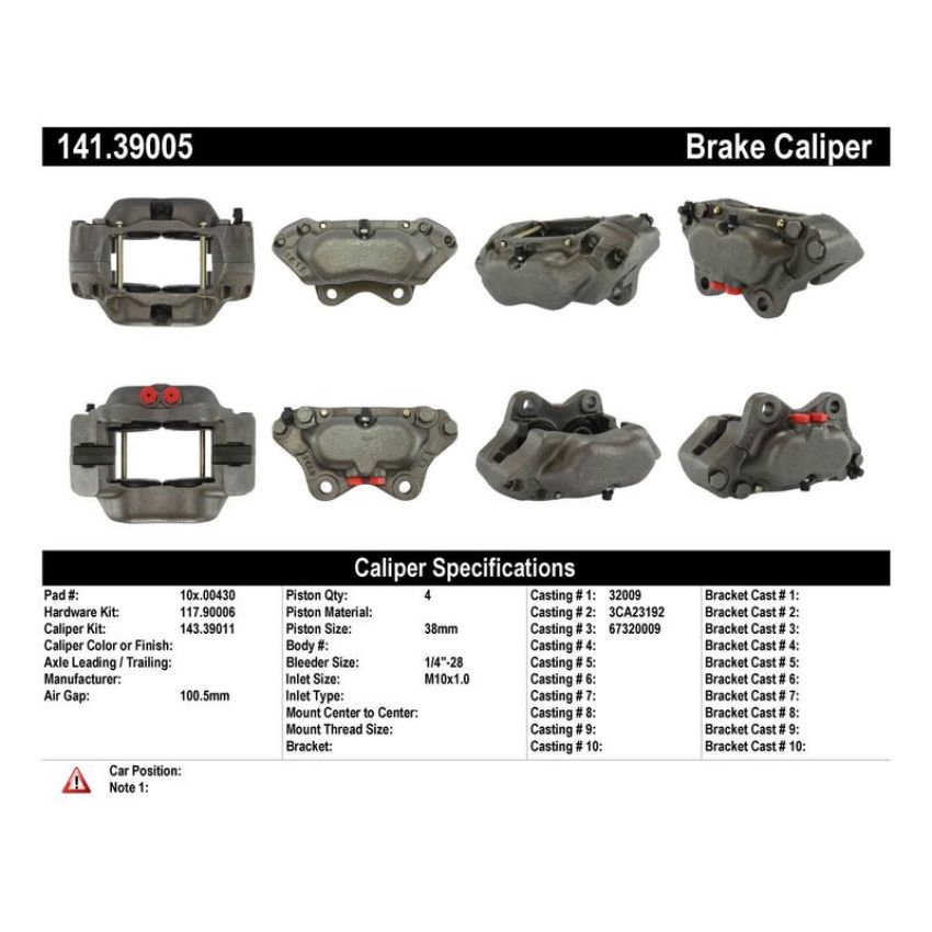 CENTRIC PARTS 141.39005 Centric Semi-Loaded Brake Caliper