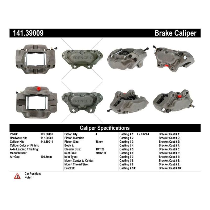 CENTRIC PARTS 141.39009 Centric Semi-Loaded Brake Caliper
