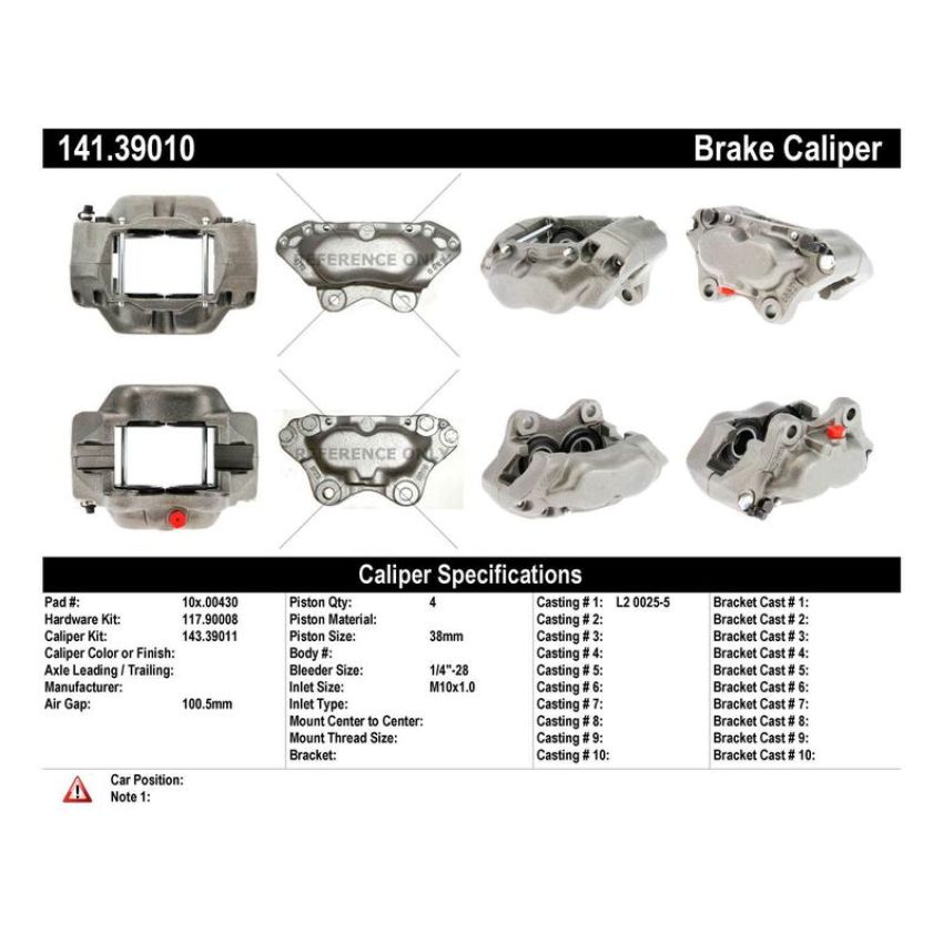 CENTRIC PARTS 141.39010 Centric Semi-Loaded Brake Caliper