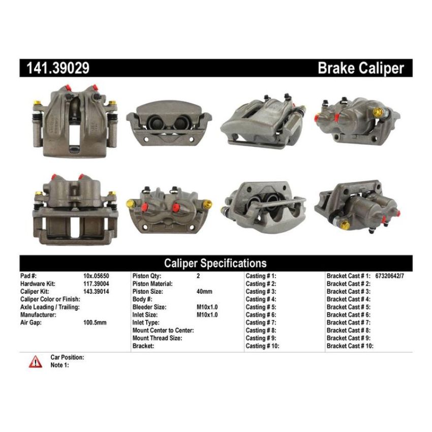CENTRIC PARTS 141.39029 Centric Semi-Loaded Brake Caliper