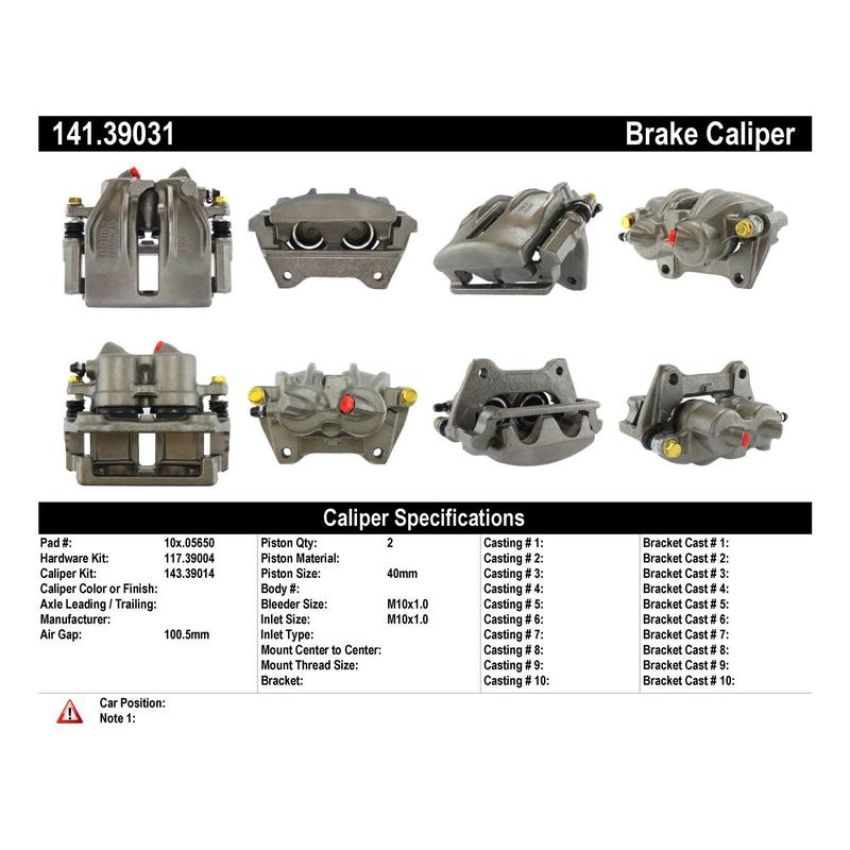 CENTRIC PARTS 141.39031 Centric Semi-Loaded Brake Caliper
