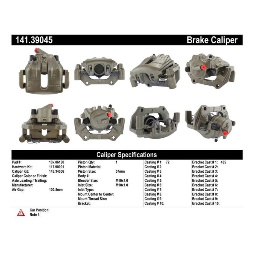 CENTRIC PARTS 141.39045 Centric Semi-Loaded Brake Caliper