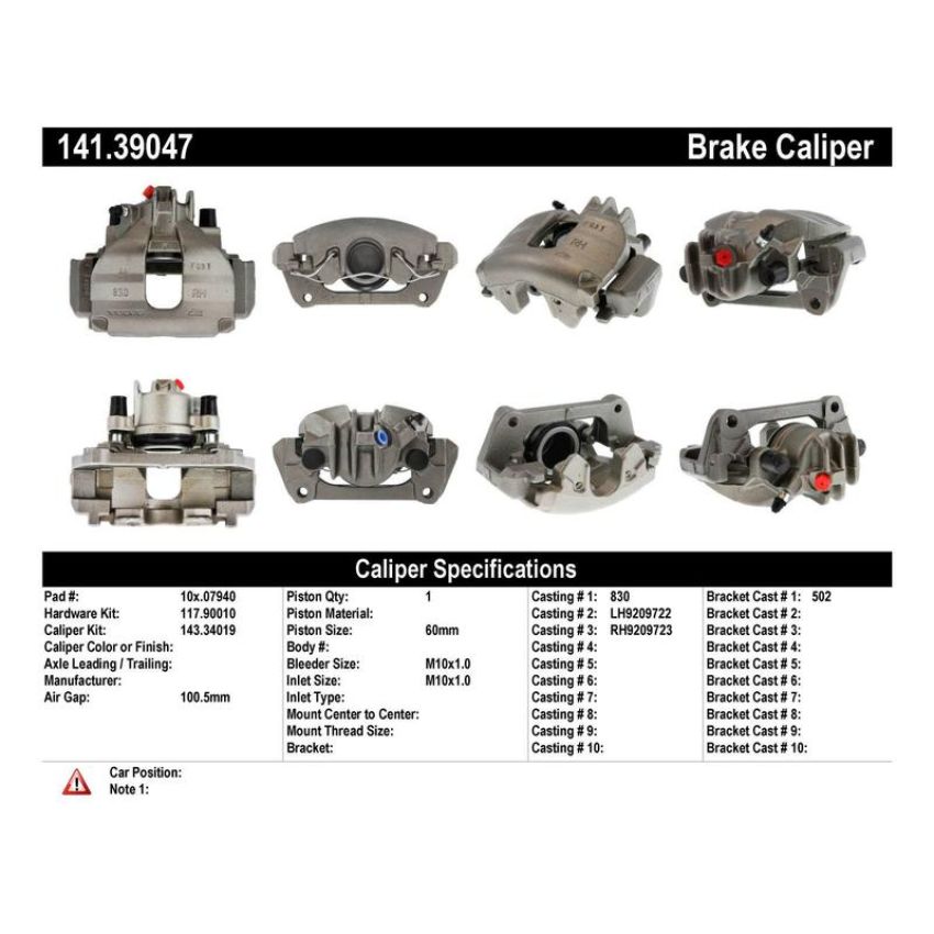 CENTRIC PARTS 141.39047 Centric Semi-Loaded Brake Caliper