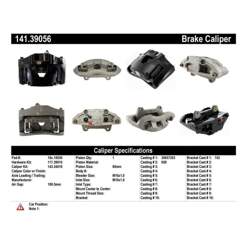 CENTRIC PARTS 141.39056 Centric Semi-Loaded Brake Caliper