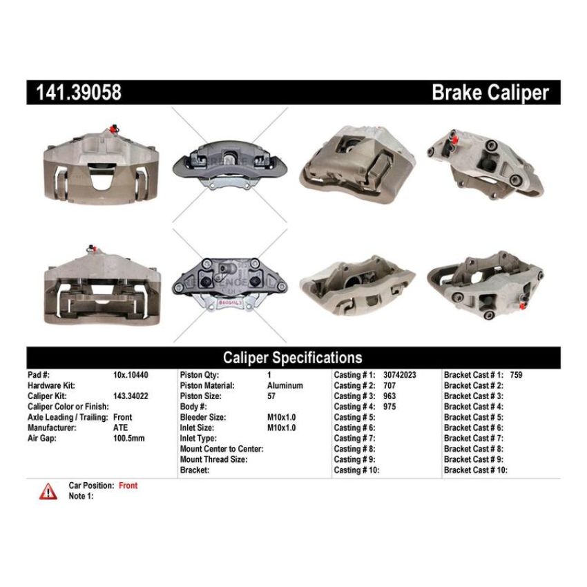 CENTRIC PARTS 141.39058 Centric Semi-Loaded Brake Caliper