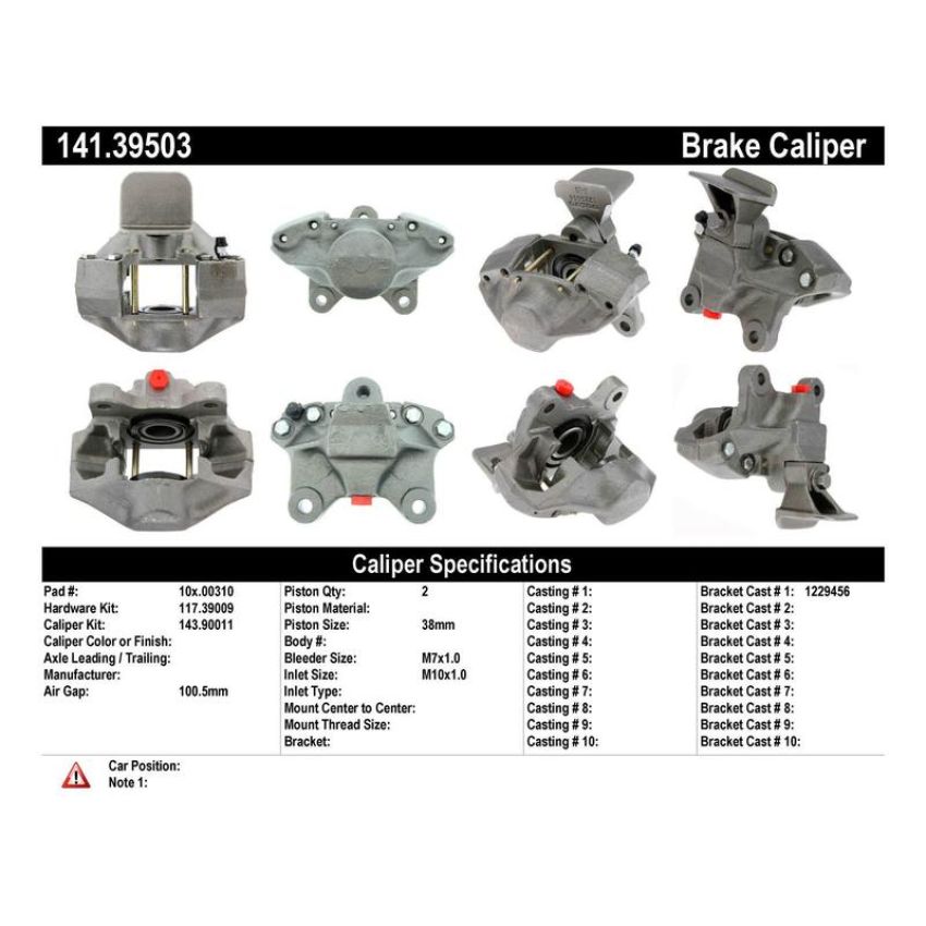 CENTRIC PARTS 141.39503 Centric Semi-Loaded Brake Caliper