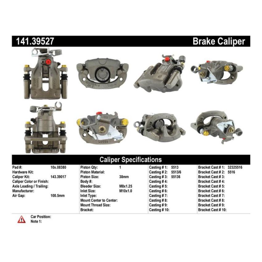 CENTRIC PARTS 141.39527 Centric Semi-Loaded Brake Caliper