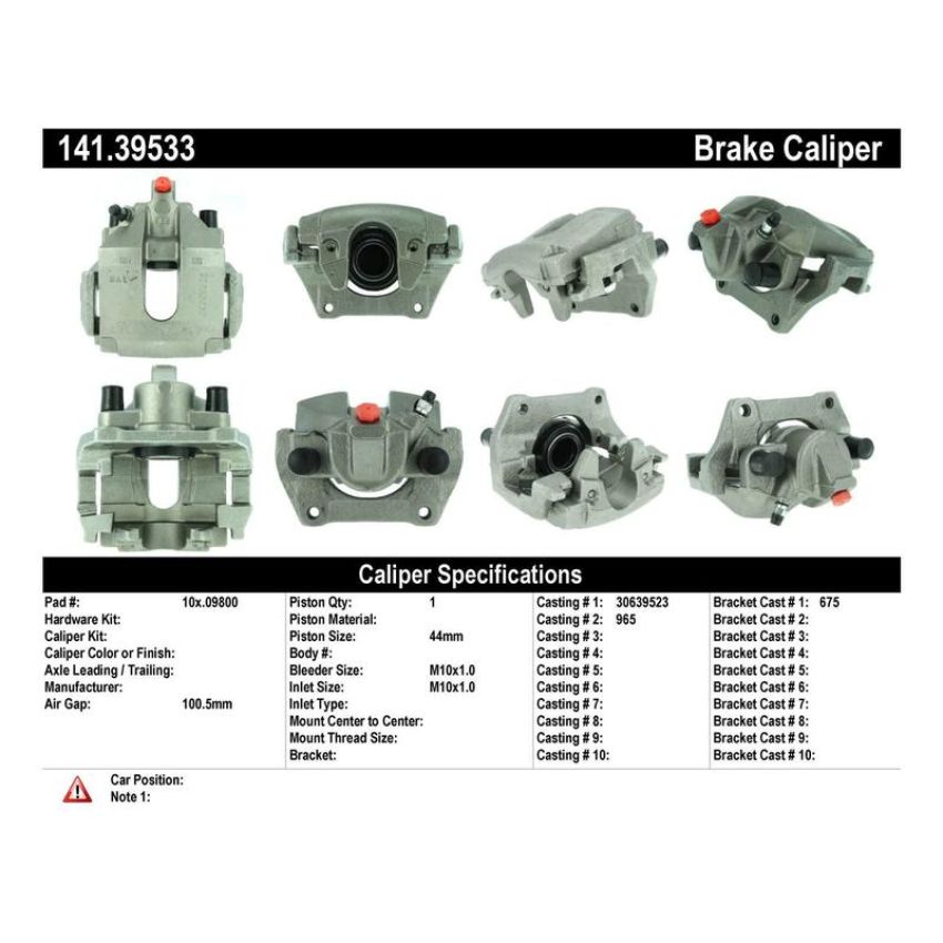 CENTRIC PARTS 141.39533 Centric Semi-Loaded Brake Caliper