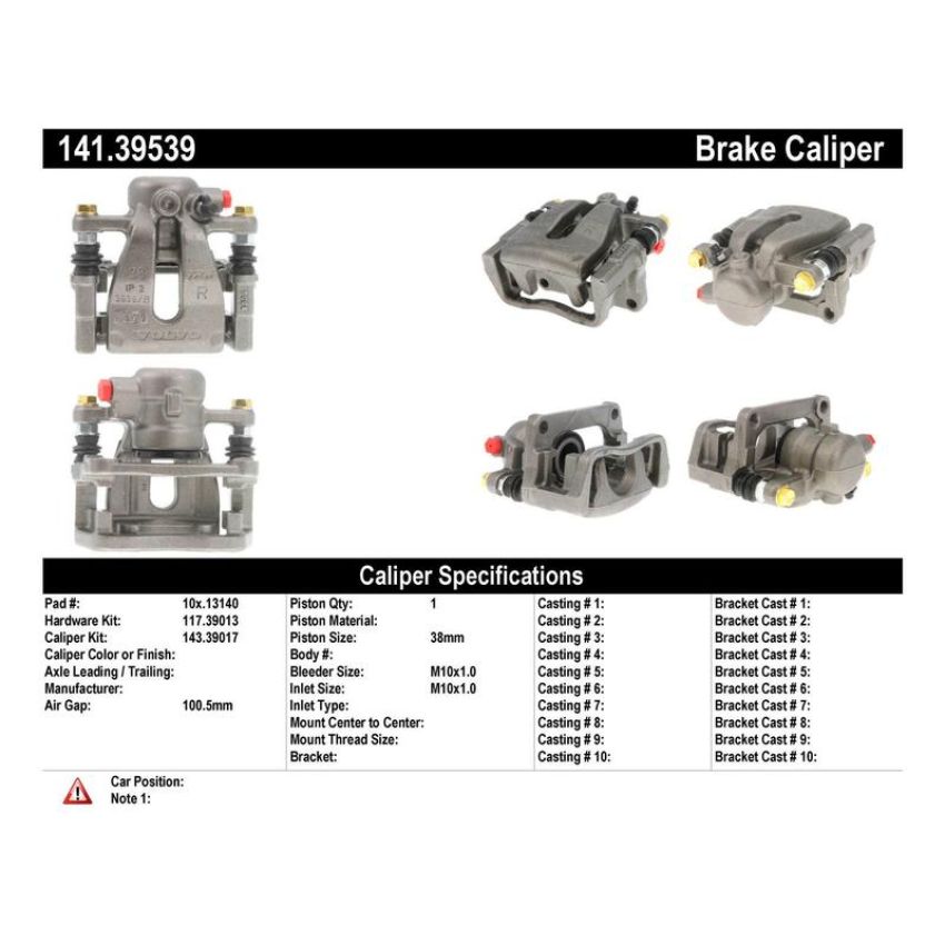 CENTRIC PARTS 141.39539 Centric Semi-Loaded Brake Caliper