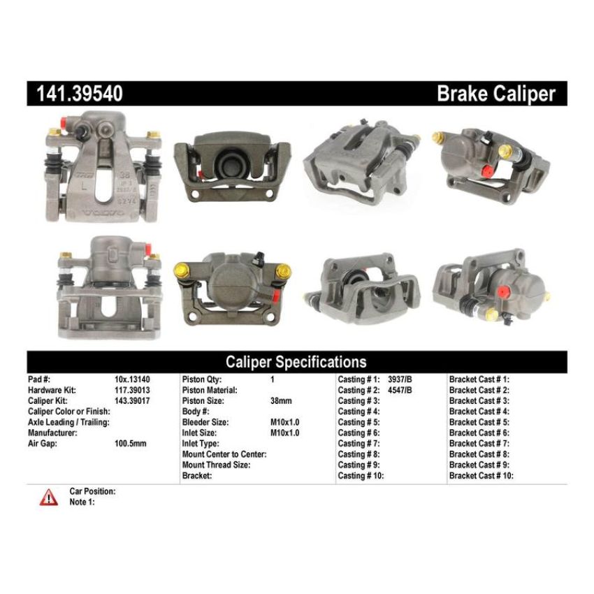 CENTRIC PARTS 141.39540 Centric Semi-Loaded Brake Caliper