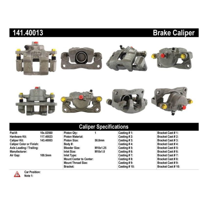 CENTRIC PARTS 141.40013 Centric Semi-Loaded Brake Caliper