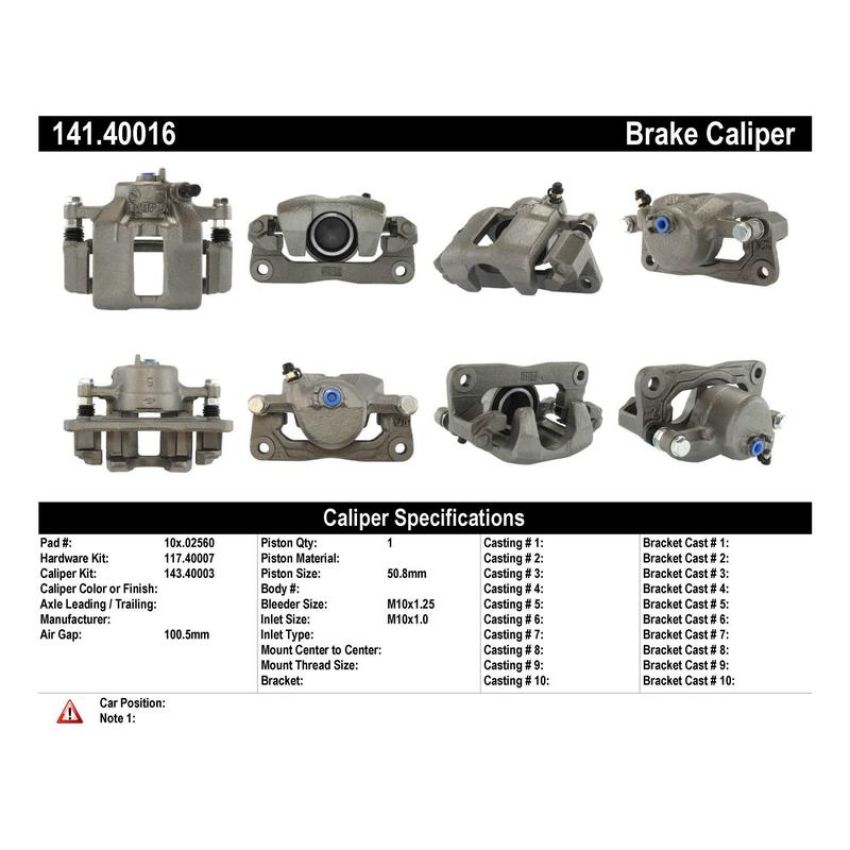CENTRIC PARTS 141.40016 Centric Semi-Loaded Brake Caliper