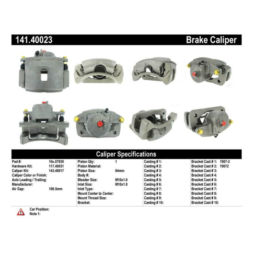 CENTRIC PARTS 141.40023 Centric Semi-Loaded Brake Caliper