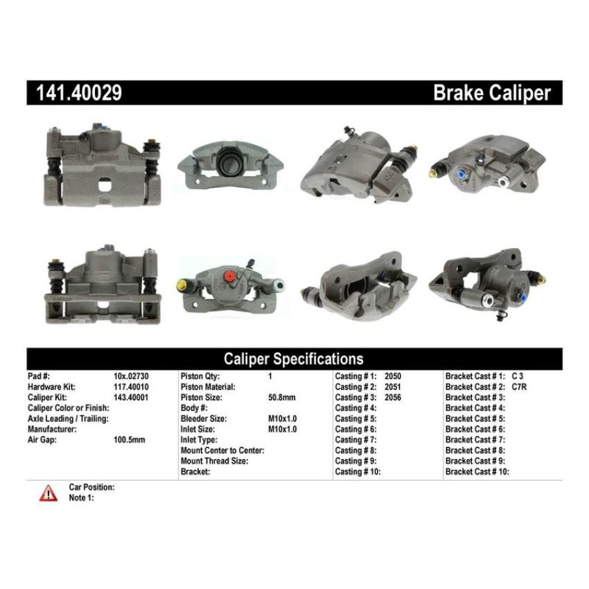 CENTRIC PARTS 141.40029 Centric Semi-Loaded Brake Caliper