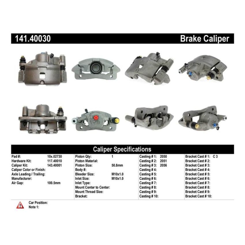CENTRIC PARTS 141.40030 Centric Semi-Loaded Brake Caliper