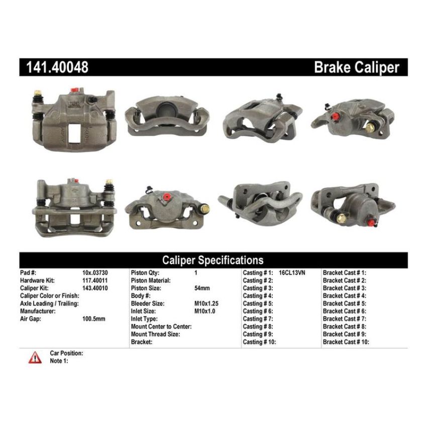 CENTRIC PARTS 141.40048 Centric Semi-Loaded Brake Caliper