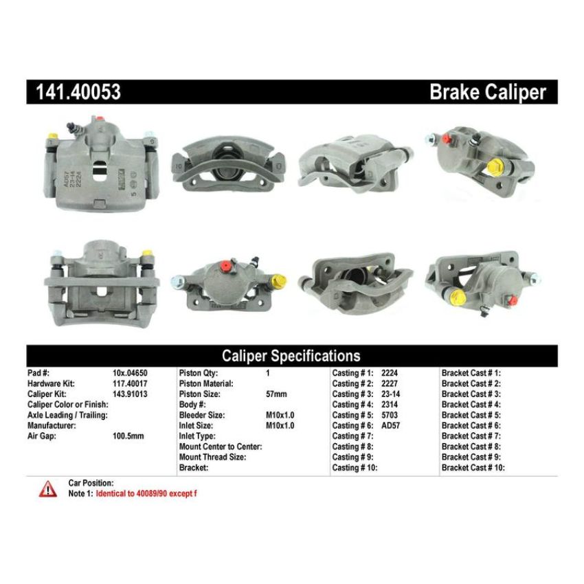 CENTRIC PARTS 141.40053 Centric Semi-Loaded Brake Caliper