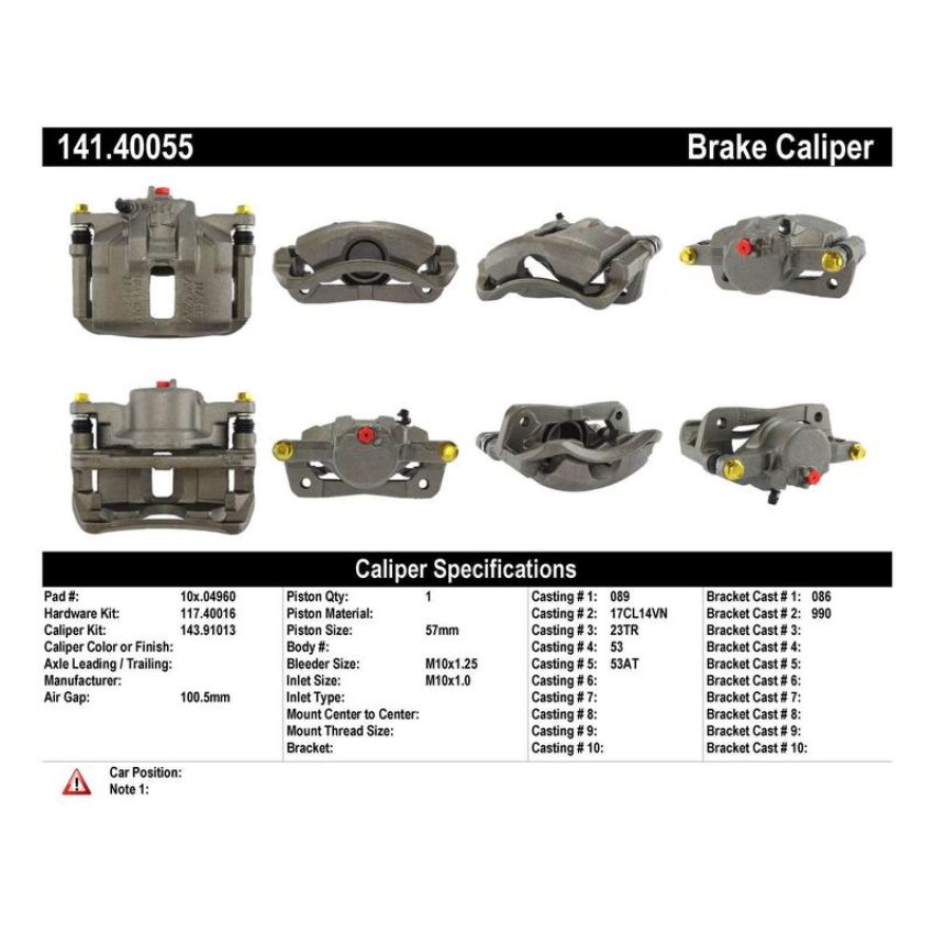 CENTRIC PARTS 141.40055 Centric Semi-Loaded Brake Caliper